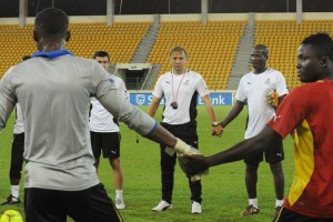 Стеванович с игроками сборной Ганы